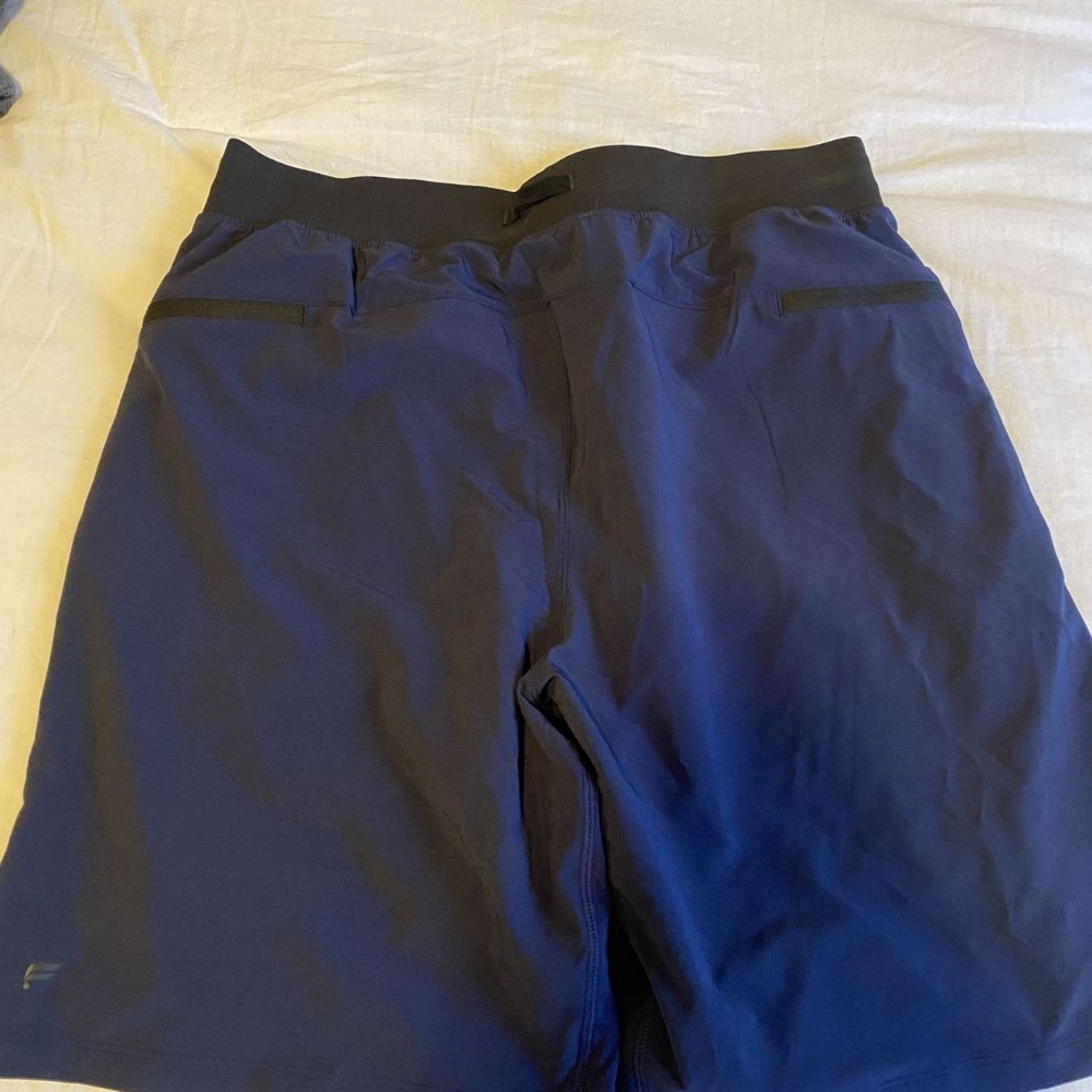 Navy Blue Fabletics men's training shorts